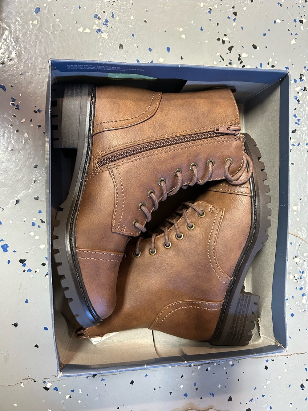 Universal Thread Brown Lace-Up Side-Zip Women's Boots